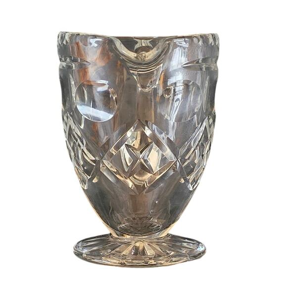 Cut Crystal Creamer 3.5" Tall 2.5" wide at mouth. EUC no chips or‎ cracks - Picture 2 of 12